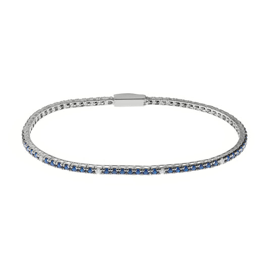 Bliss Fashion | Bracciale tennis in argento con cubic zirconia blu e bianchi
