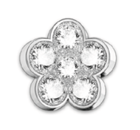 Elements | Elemento petali 3D in oro bianco e diamanti