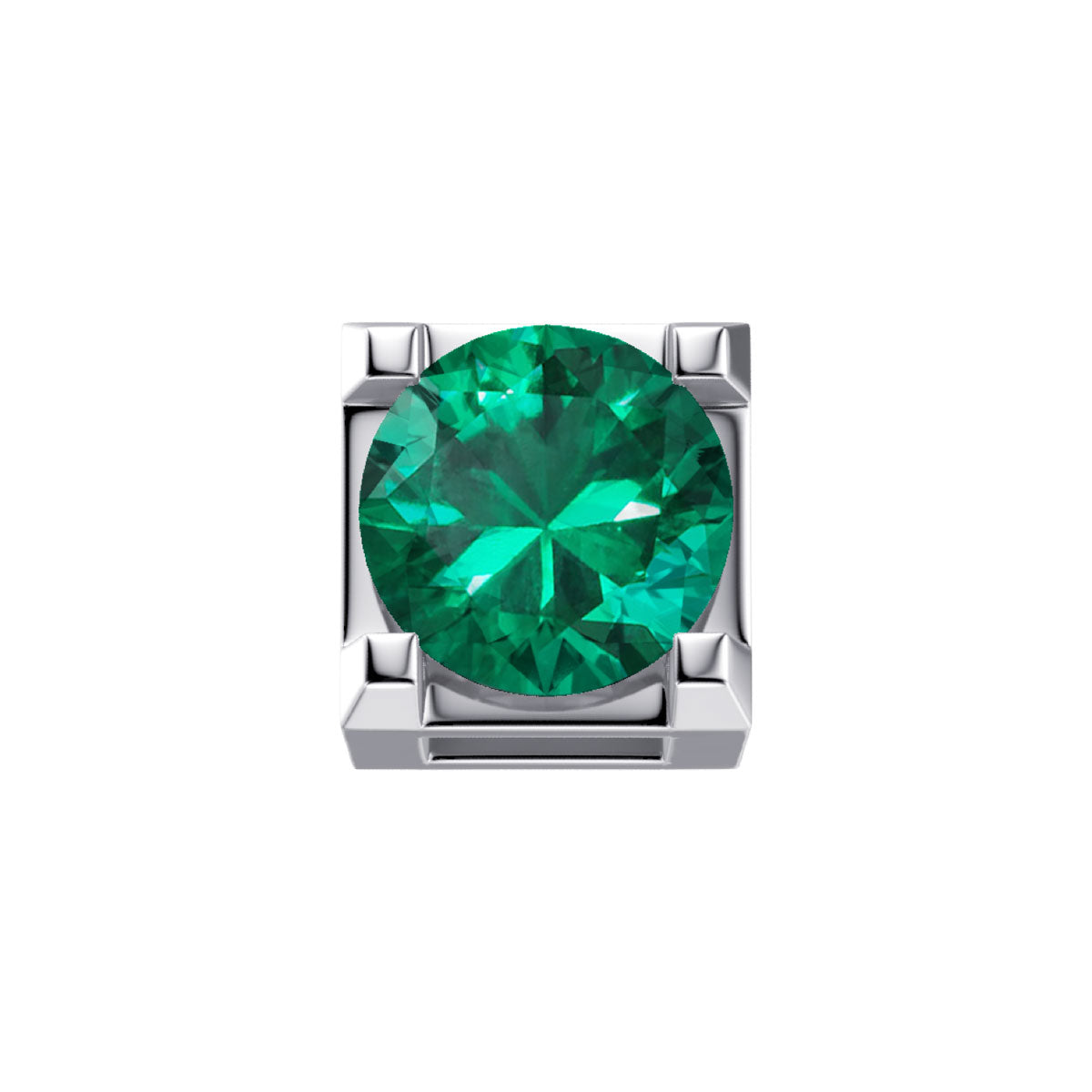 Elements | Griffe 0,05 ct in oro bianco e smeraldo
