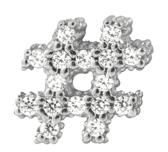 Bliss Fashion | Charm hashtag my words zirconi