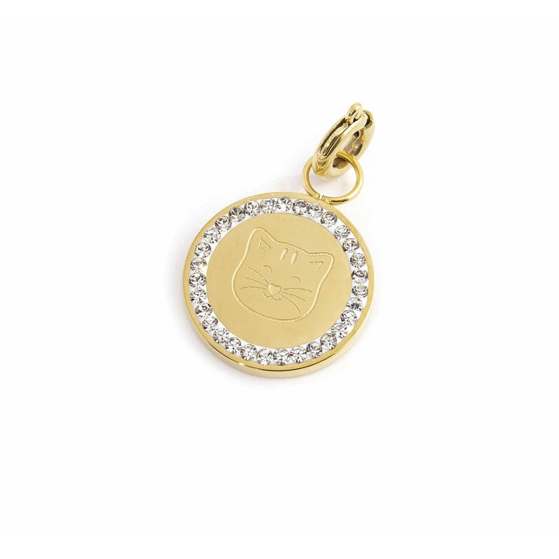 Chantecler / Cane & Gatto / bracciale pallinato con campanella gatto micro / argento, smalto