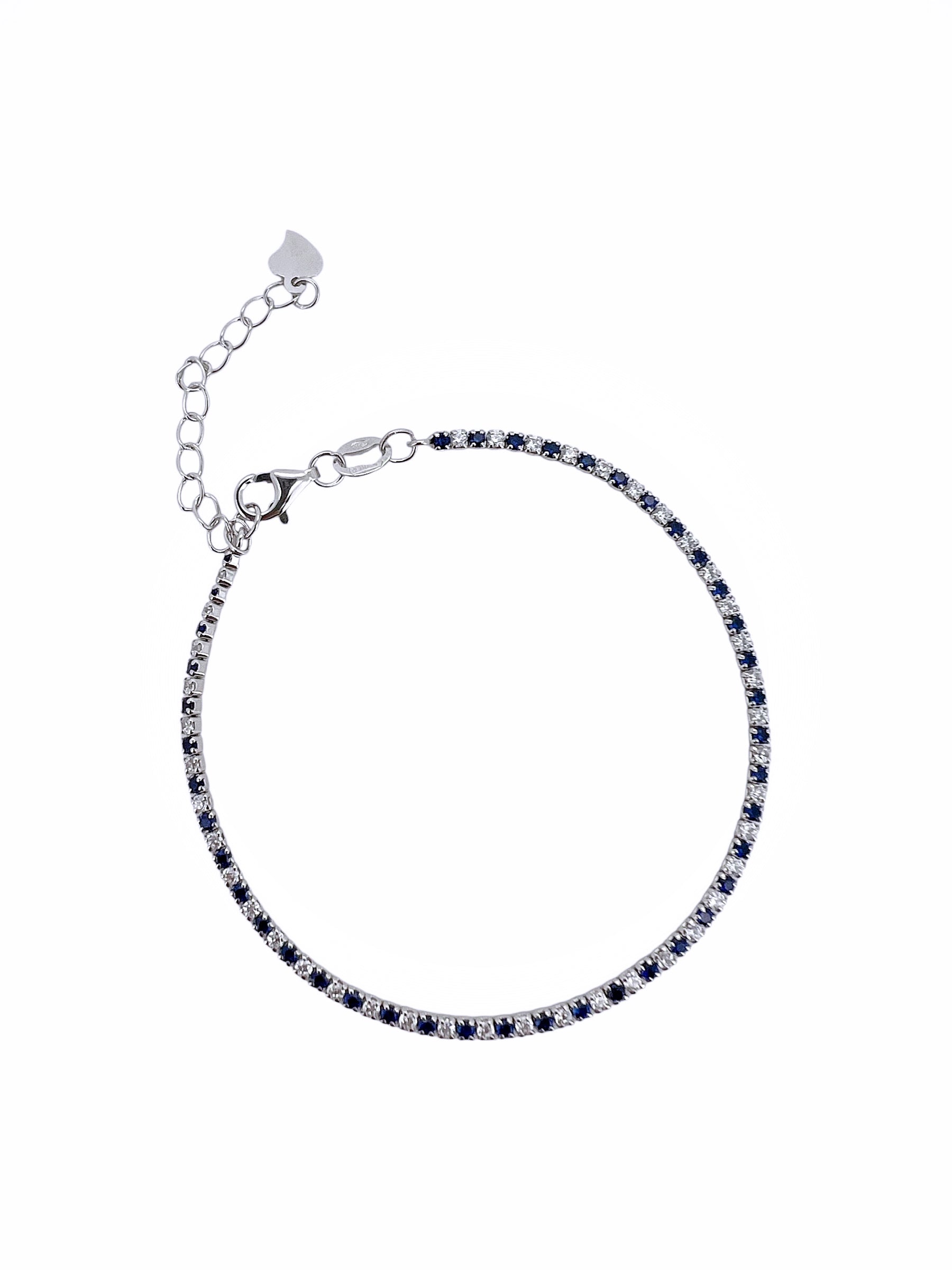 Ellegi Argento | Tennis con pietre alternate