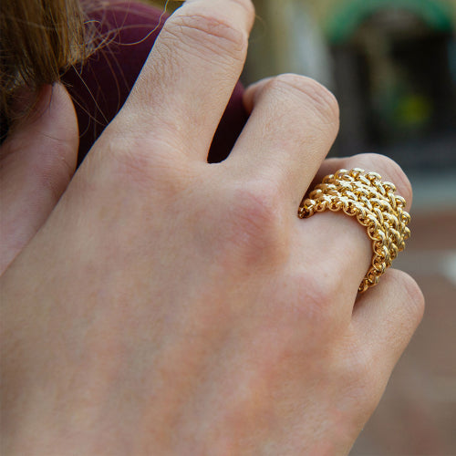 UNOAERRE | Anello in Bronzo Dorato