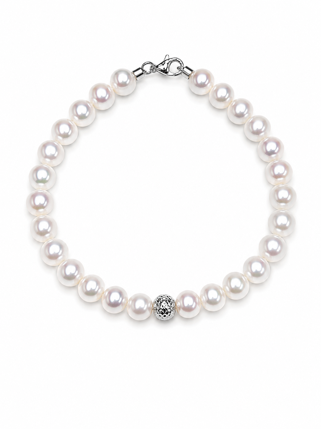 Ellegi Gioielli | Bracciale di perle con sfera in oro disco ball