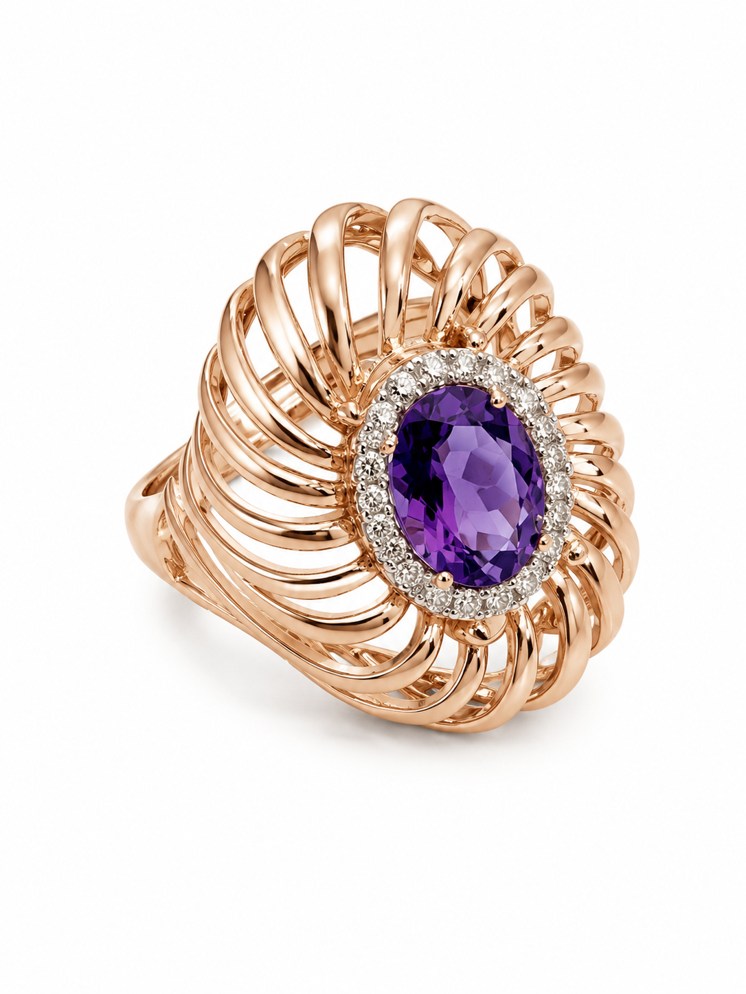 Ellegi Gioielli | Anello in oro rosa e ametista