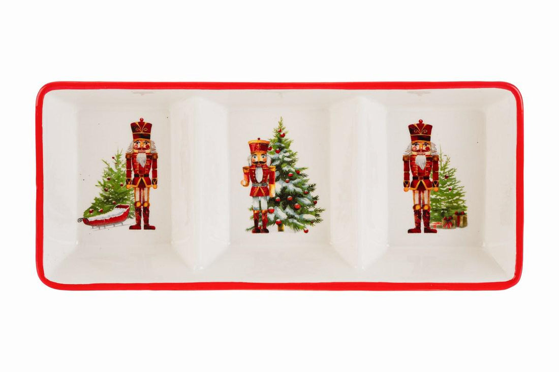Le Stelle | Vassoio rettangolare con schiaccianoci porcellana
