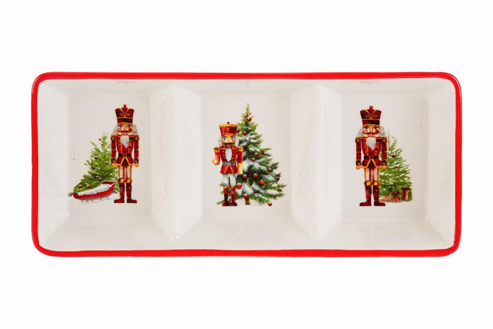 Le Stelle | Vassoio rettangolare con schiaccianoci porcellana