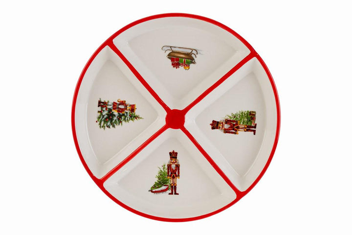 Le Stelle | Vassoio tondo con schiaccianoci porcellana