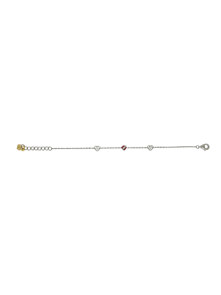Nanan Bijou | Bracciale cuore e coccinella in argento 925