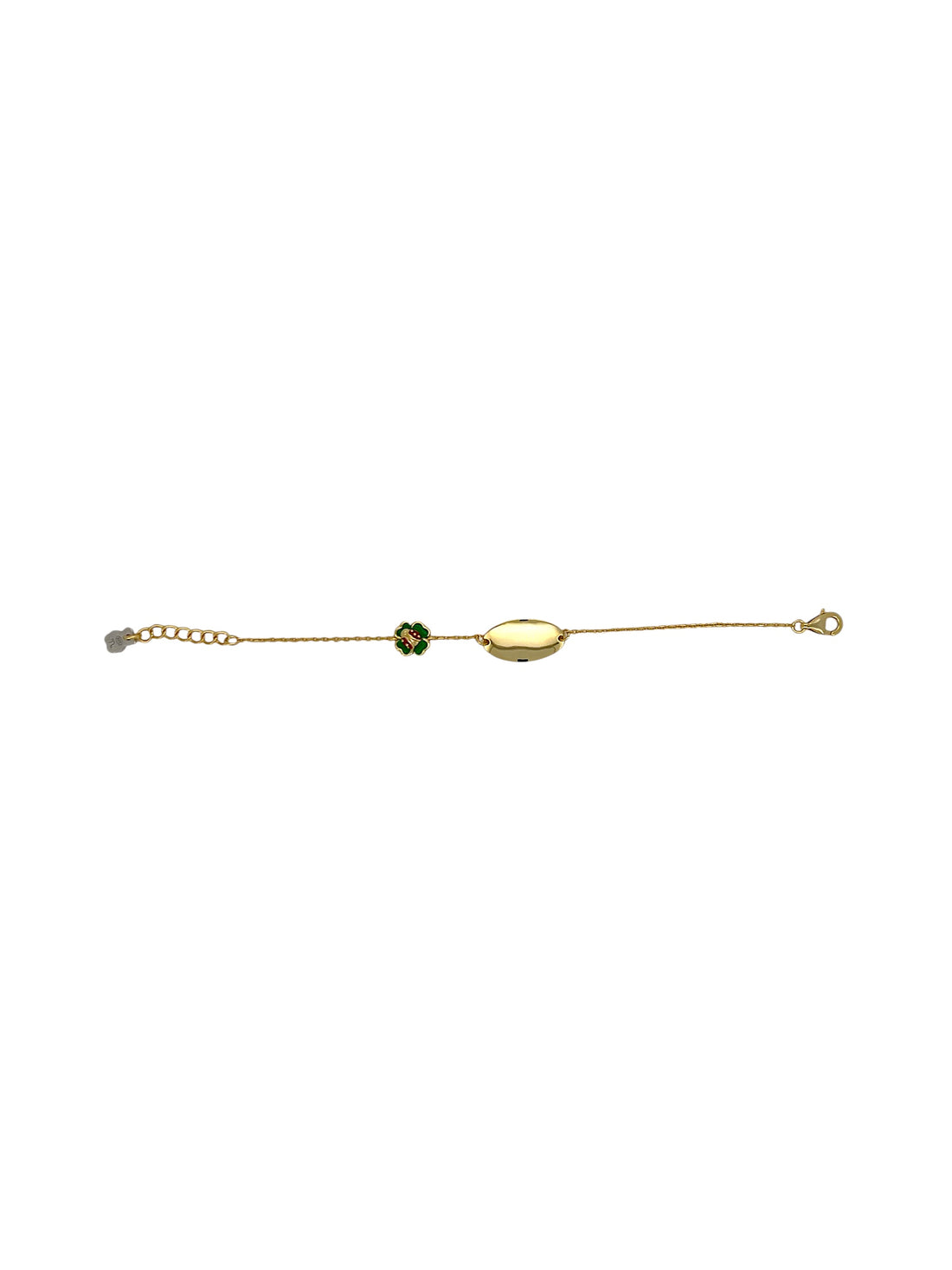 Nanan Bijou | Bracciale con targhetta e quadrifoglio in argento 925