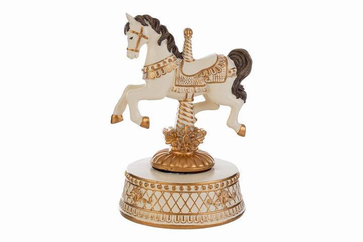 Le Stelle | Carillon cavalluccio natalizio panna resina