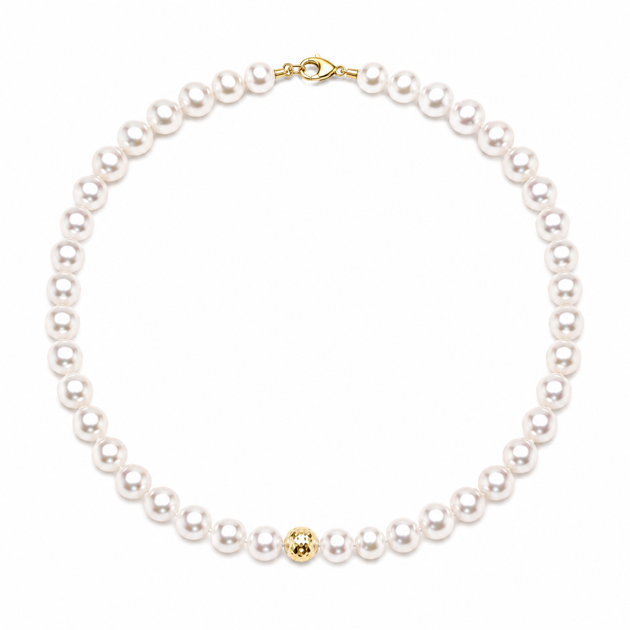 Ellegi Gioielli | Collana di perle con sfera in oro bianco disco ball