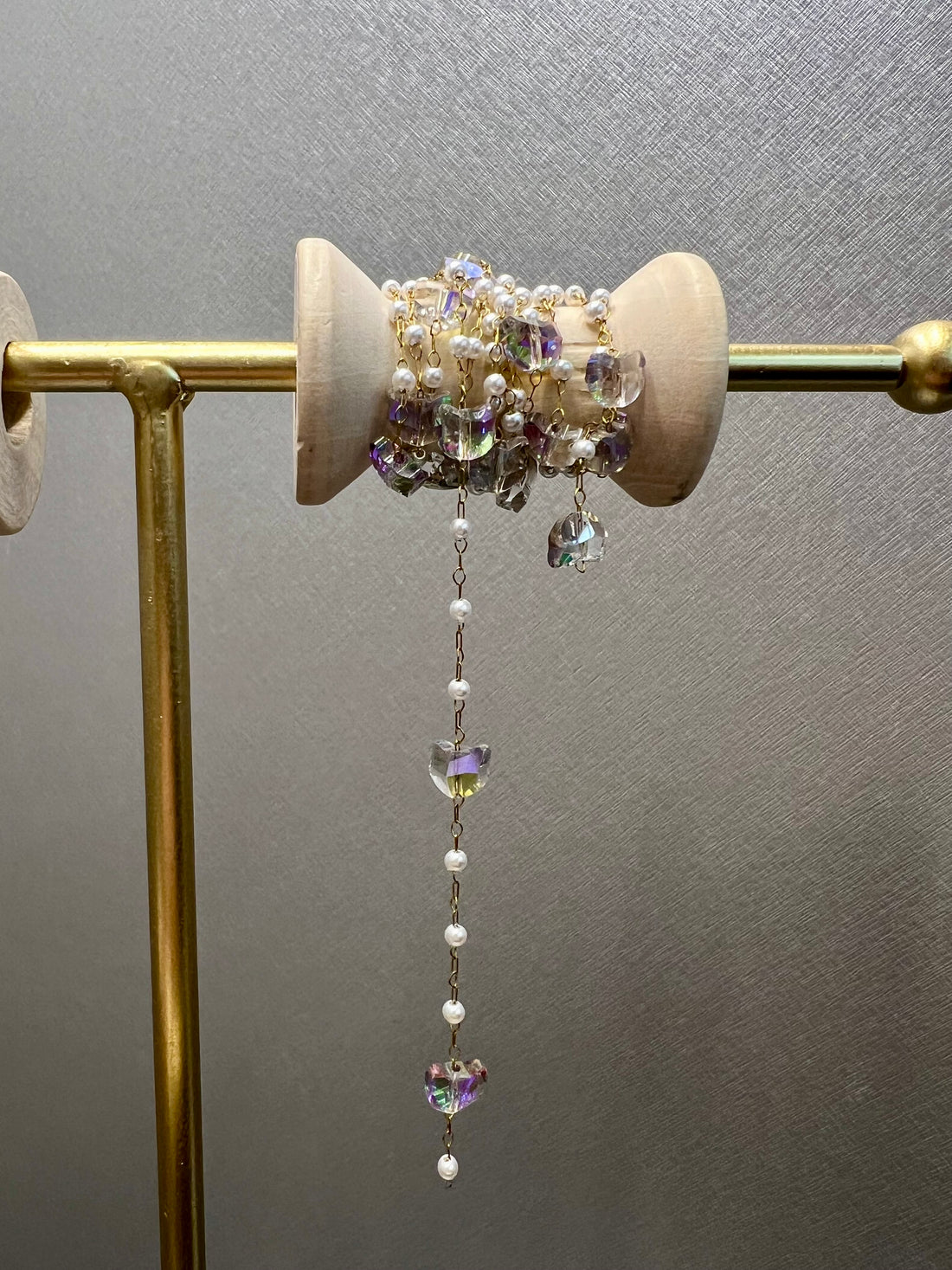 Ellegi Bijoux | Bracciale saldato maglia con perle e pietre viola