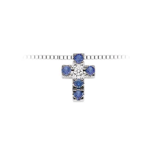 Luce di DonnaOro | Croce con zaffiri blu