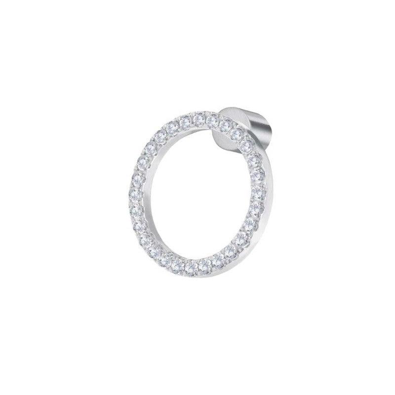 Marlù | Orecchino a lobo cerchio 1,4 cm con zirconi bianchi