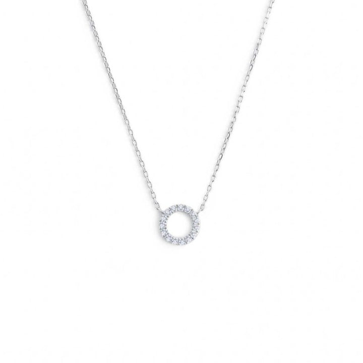 Marlù | Collana cerchio 0,8 cm con zirconi bianchi