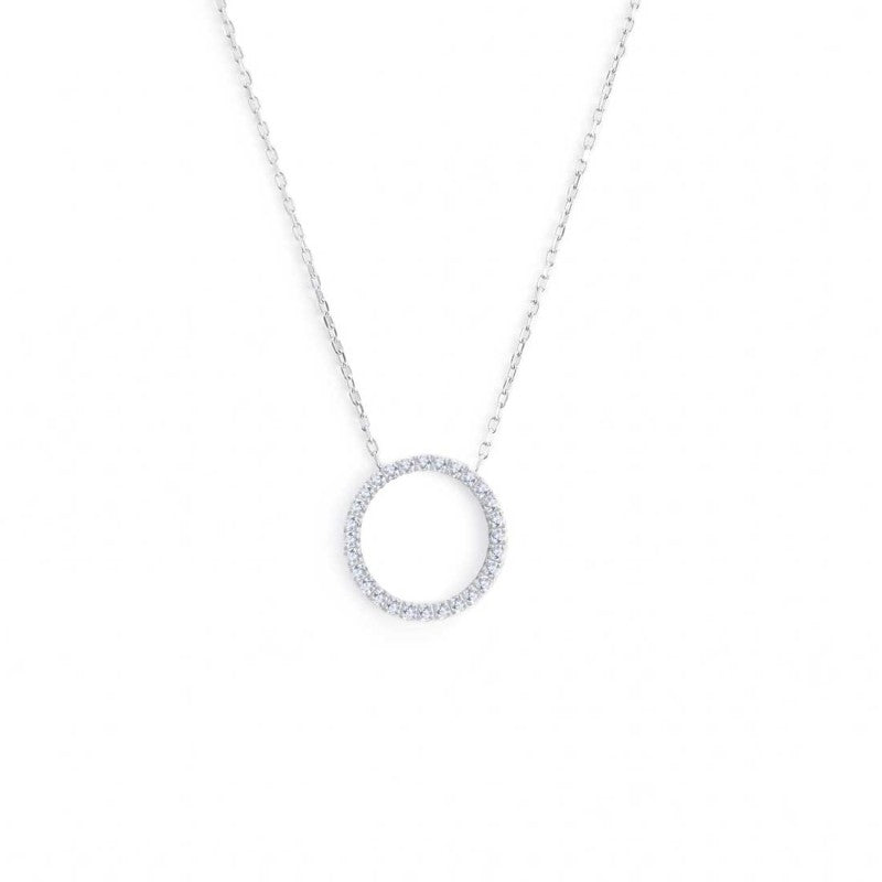 Marlù | Collana cerchio 1,4 cm con zirconi bianchi