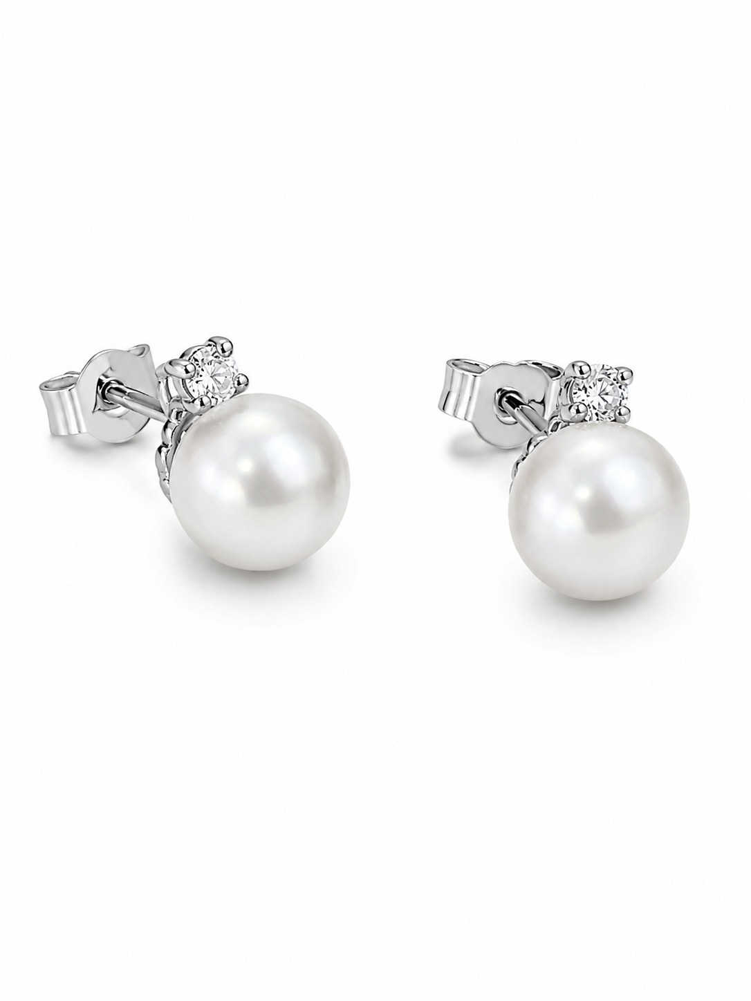 Ellegi Gioielli | Orecchini in oro bianco con perle e diamante