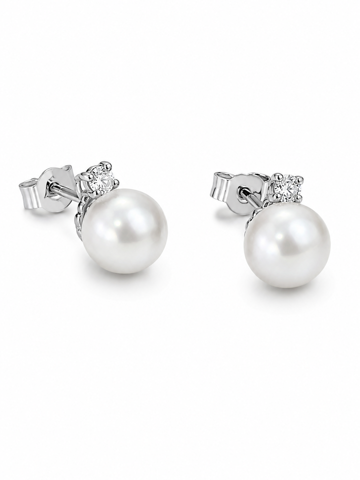 Ellegi Gioielli | Orecchini in oro bianco con perle e diamante