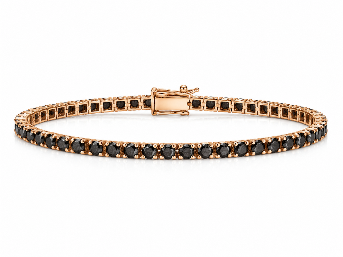 Ellegi Gioielli | Tennis filo Riviera con diamanti neri 2,27 CT in oro rosa