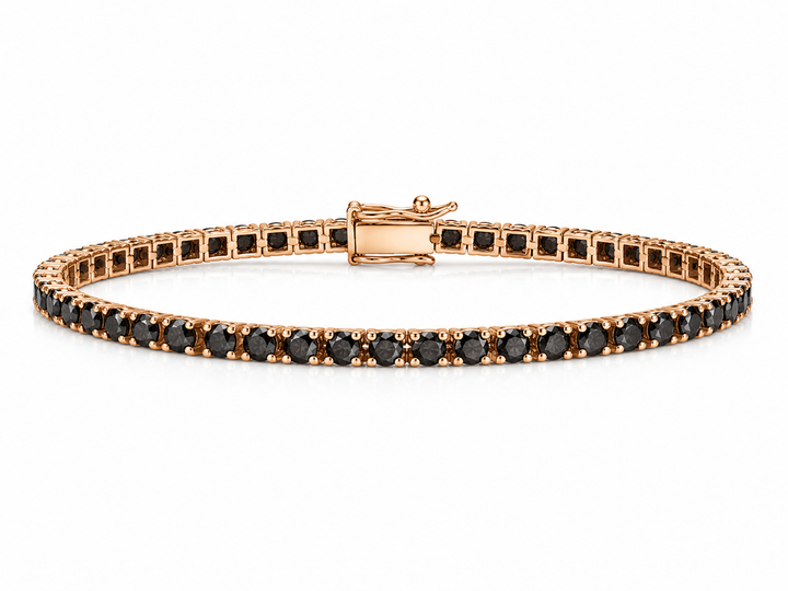 Ellegi Gioielli | Tennis filo Riviera con diamanti neri 2,27 CT in oro rosa