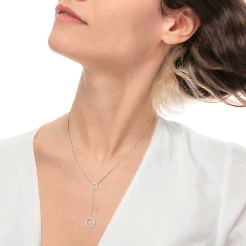 Marlù | Collana cerchi con zirconi bianchi