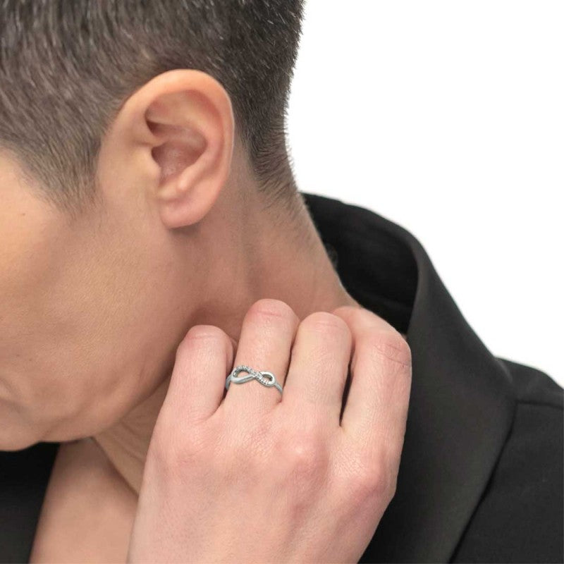 Marlù | Anello infinito con zirconi bianchi