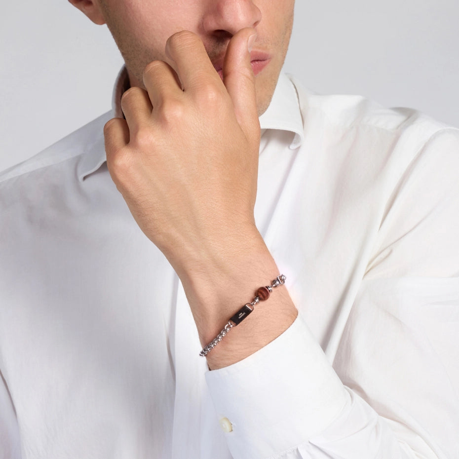 UNOAERRE | Bracciale uomo Aeternum con Occhio di Tigre