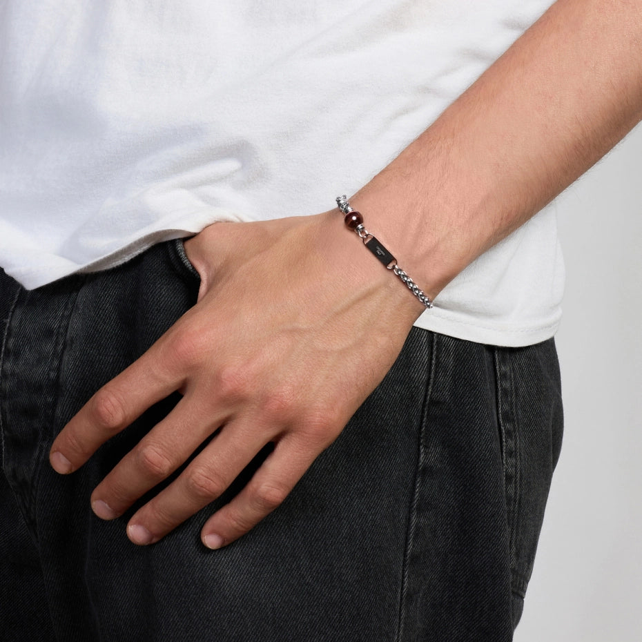 UNOAERRE | Bracciale uomo Aeternum con Occhio di Tigre