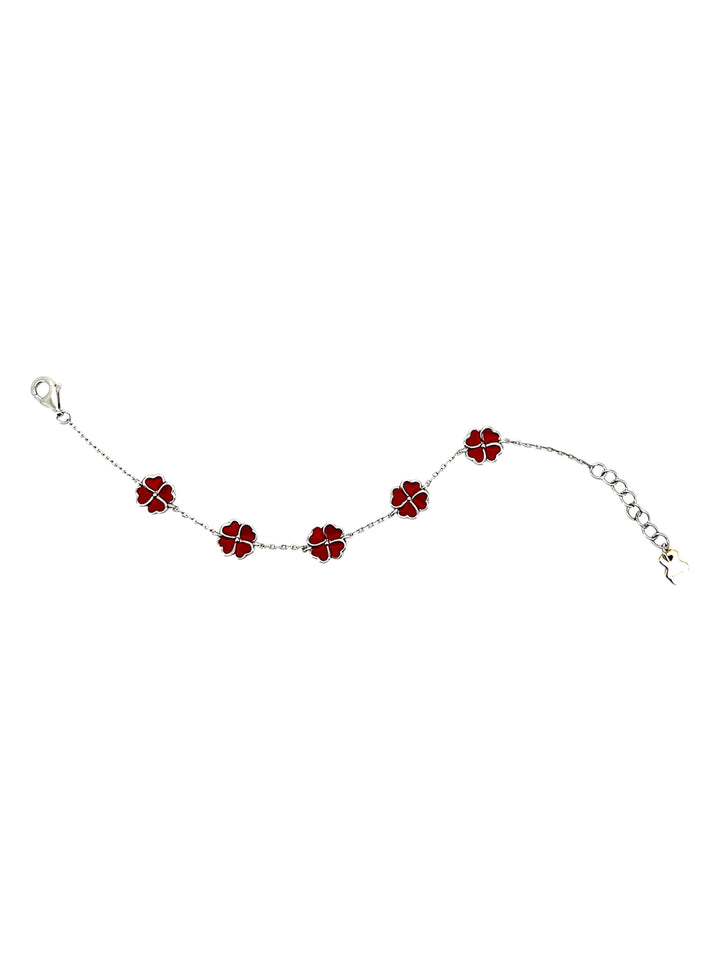 Nanan Bijou | Bracciale con 5 quadrifogli in argento 925