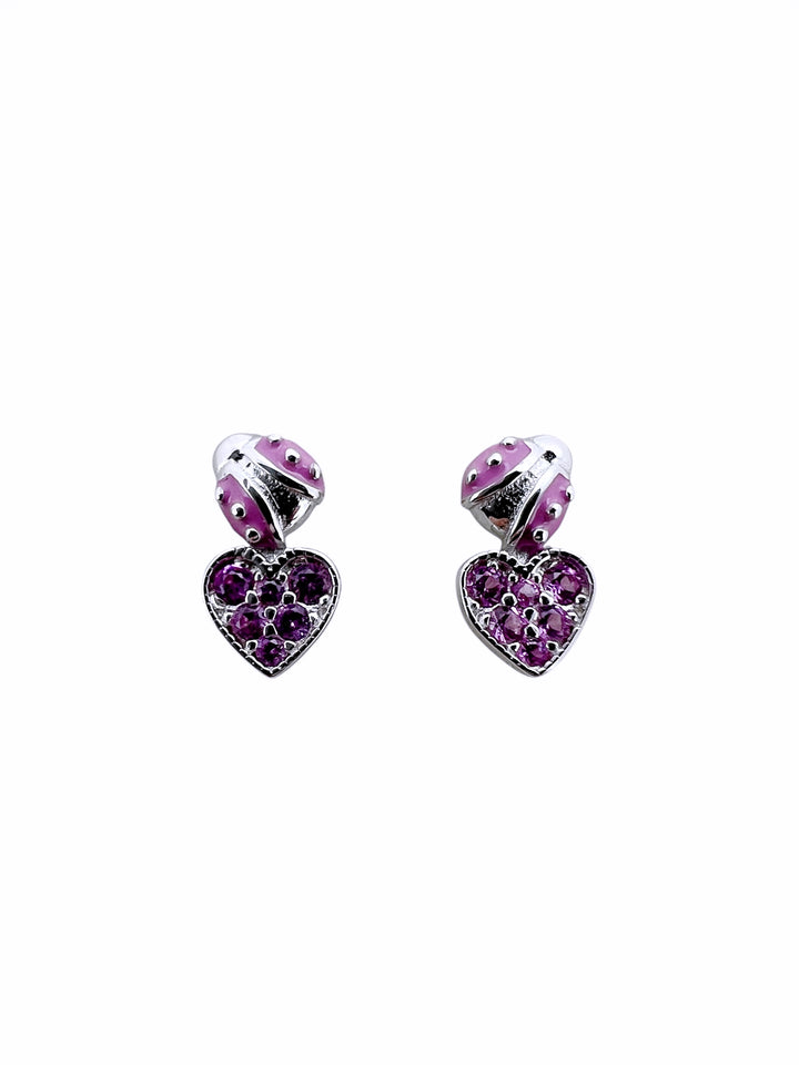 Nanan Bijou | Orecchini cuore e coccinella in argento 925