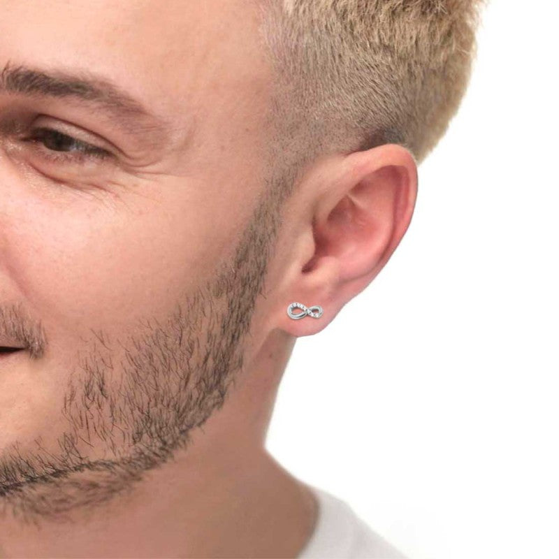 Marlù | Orecchino a lobo infinito con zirconi bianchi