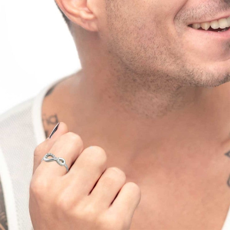 Marlù | Anello infinito con zirconi bianchi