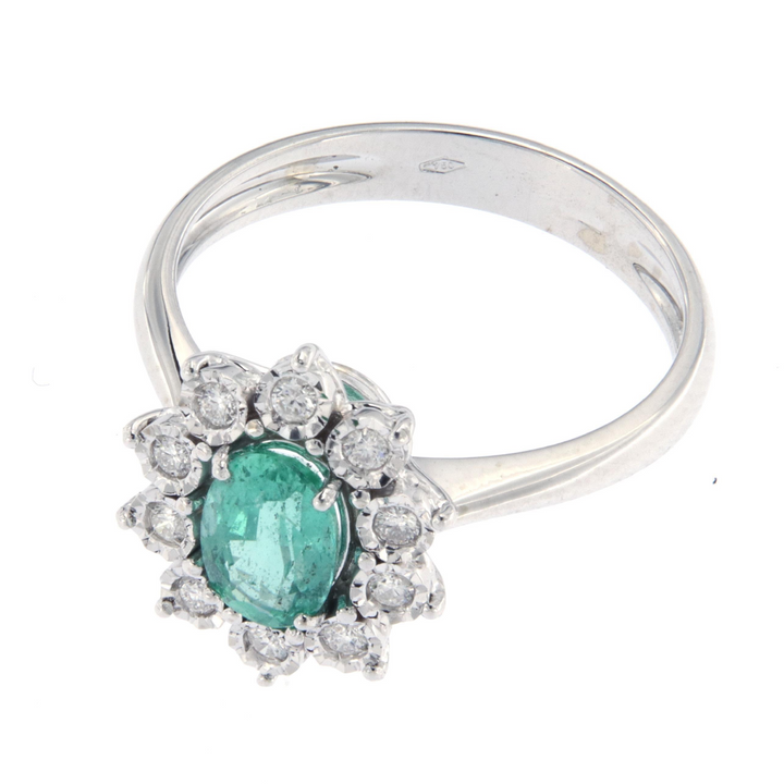 Gioielli del Sole | Anello con diamanti e smeraldo
