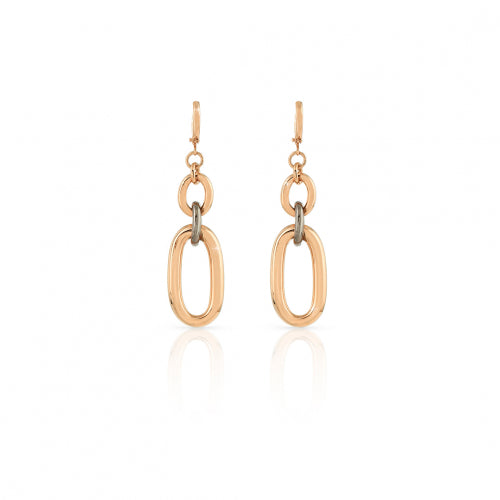 UNOAERRE | Orecchini in Bronzo Dorato Rosa e Nero