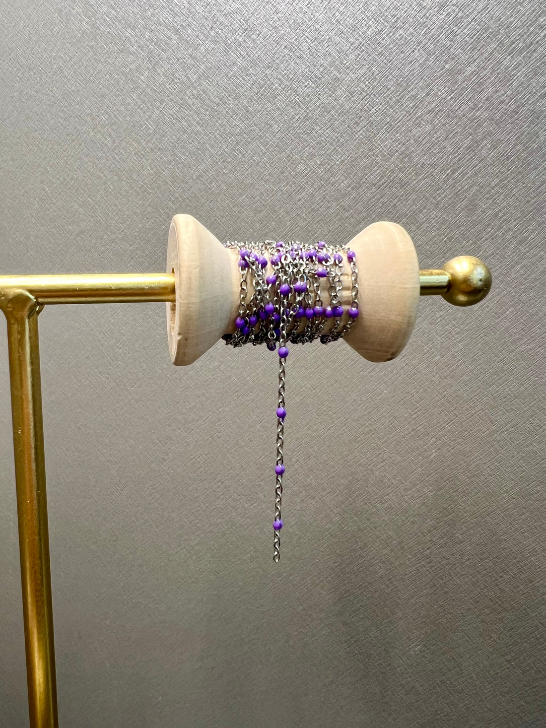 Ellegi Bijoux | Bracciale saldato maglia con sfere viola