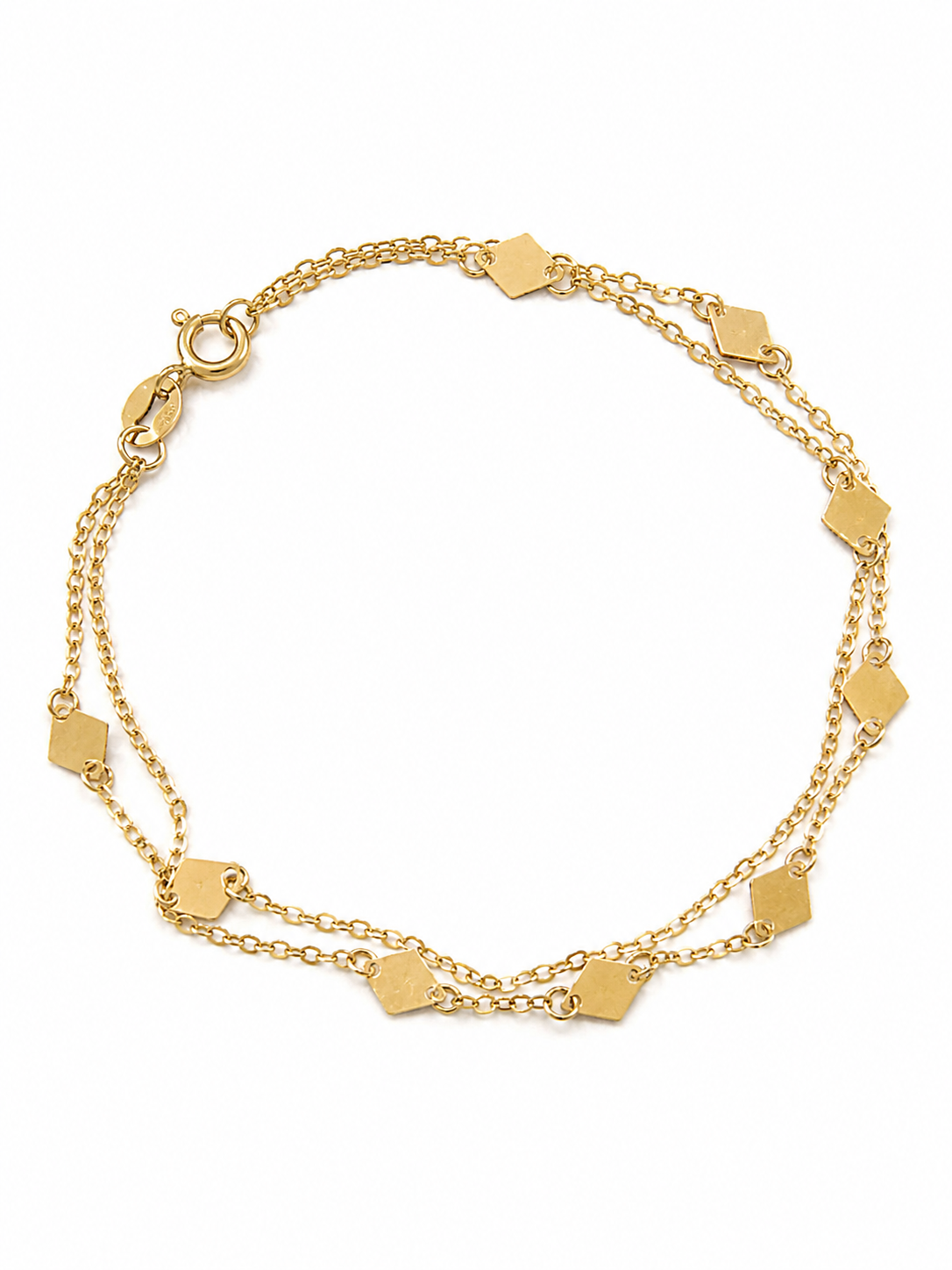 Linea Gold | Bracciale doppio filo con rombi