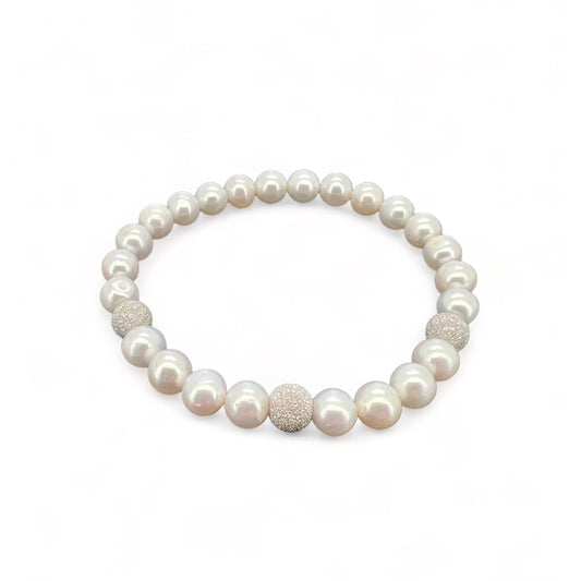 Ellegi Gioielli | Bracciale elastico perle e sfere in oro