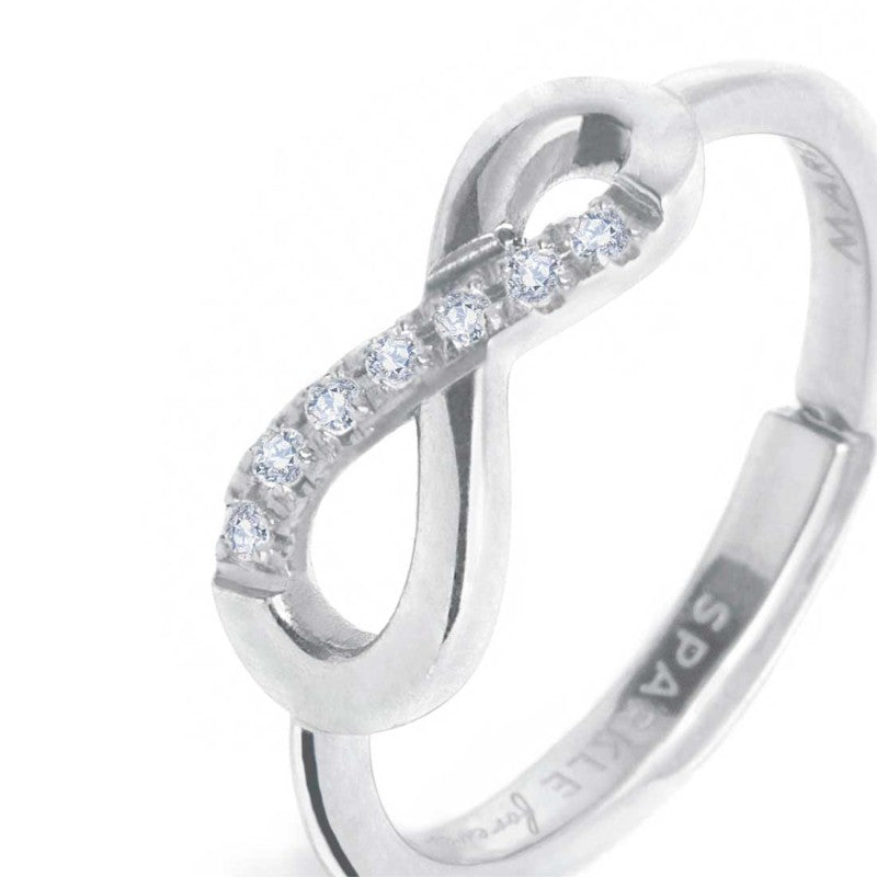 Marlù | Anello infinito con zirconi bianchi