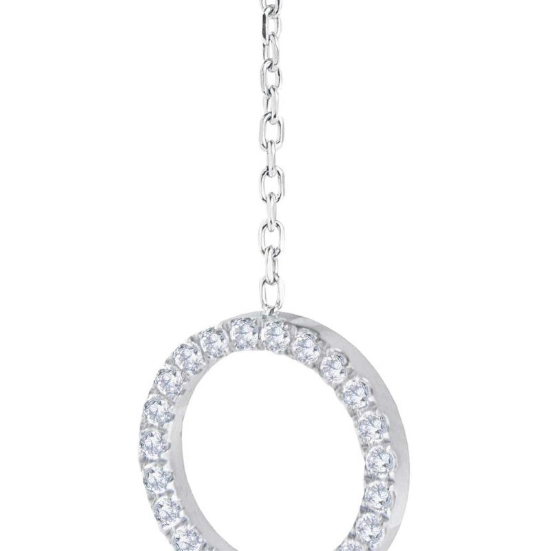 Marlù | Orecchino pendenti cerchi con zirconi bianchi