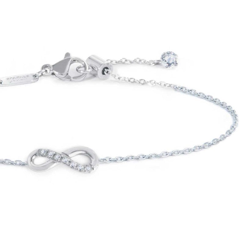 Marlù | Bracciale infinito con zirconi bianchi
