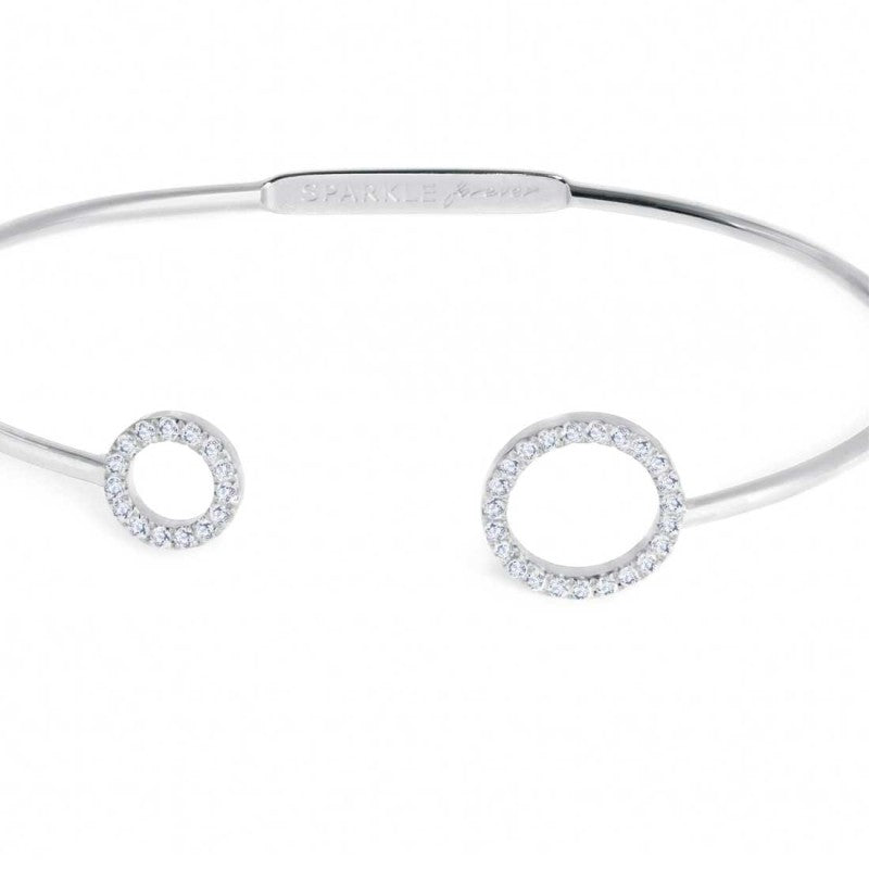 Marlù | Bracciale rigido cerchi con zirconi bianchi