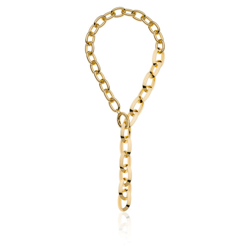 UNOAERRE |Collana catena dorata ovale Triangoli