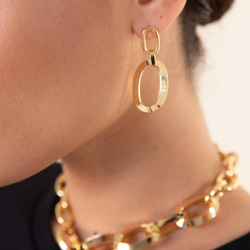 UNOAERRE | Orecchini catena ovale Triangoli