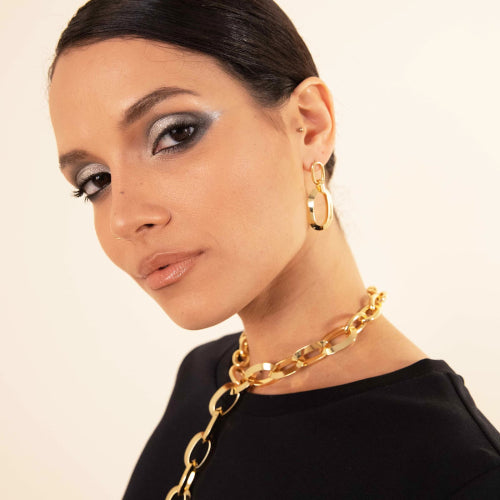 UNOAERRE | Orecchini catena ovale Triangoli