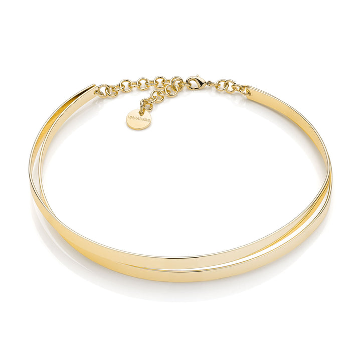 UNOAERRE |Collana dorata rigida due fili Lux