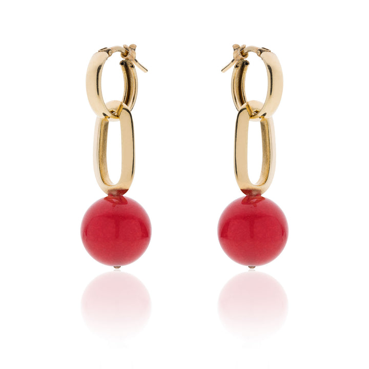 UNOAERRE | Orecchini con perla rossa Cherry