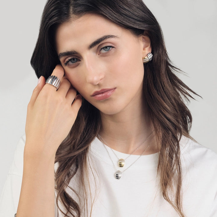 Unoaerre | Collana in argento bicolore con zirconi