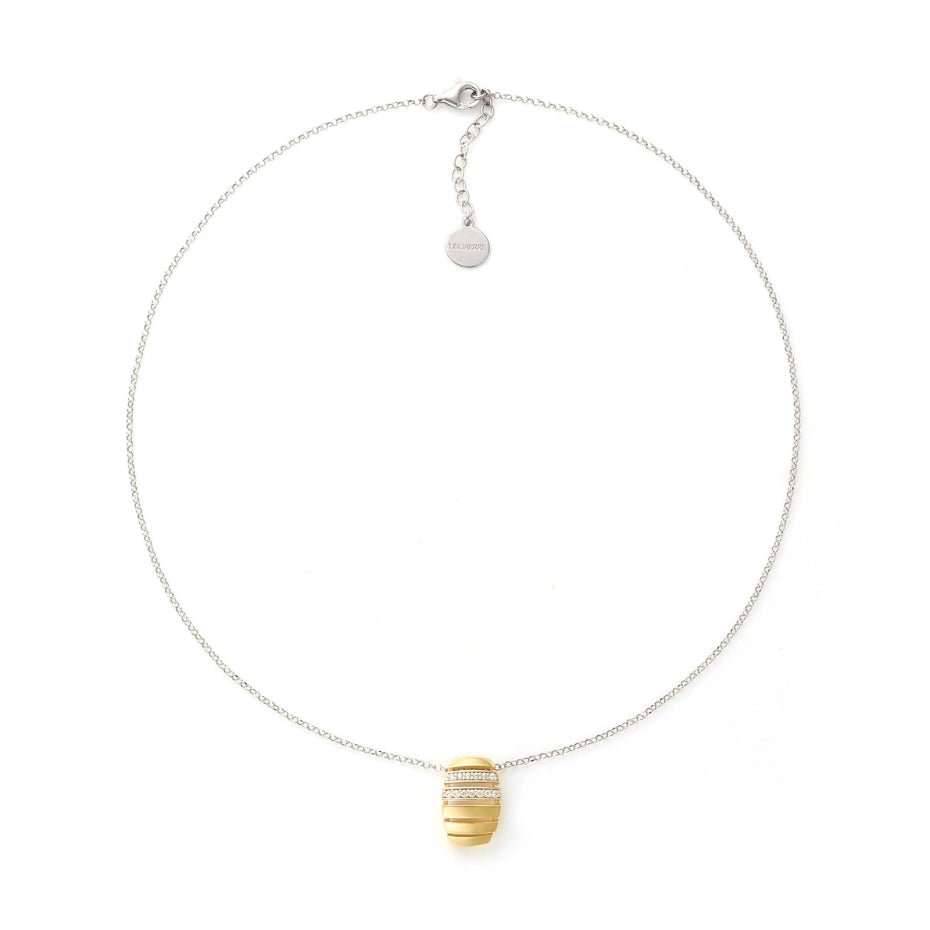 Unoaerre | Collana in argento bicolore con zirconi
