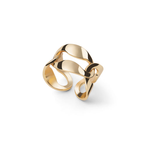 UNOAERRE | Anello maglia marina dorata